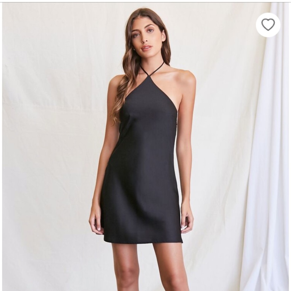 Satin halter slip dress